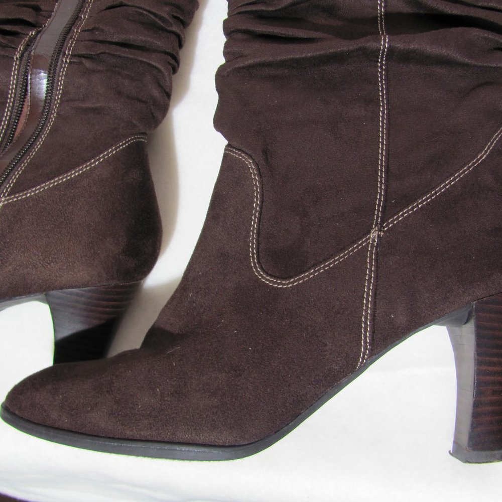 George Brown Faux Suede Slouch Boots - Picture 9 of 13